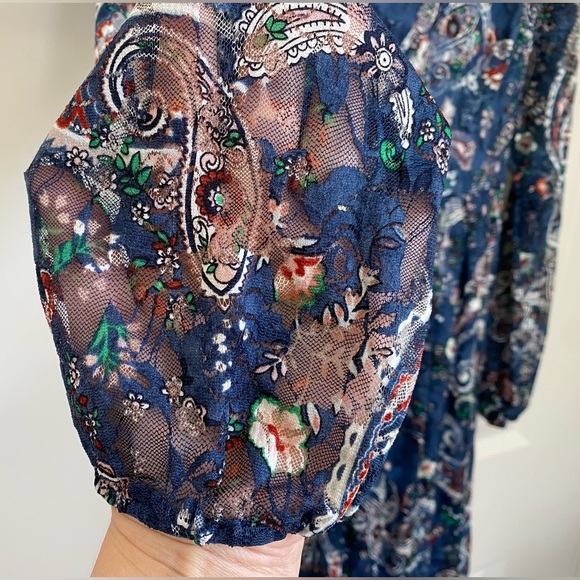 •NWT•Altar’d State Paisley Floral Lined Dress- ‘Denim’ - Picture 4 of 10